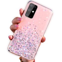   Huawei P Smart Pro 2019 Csillámló Szilikon Tok Glitter Series MTW Style Rózsaszín