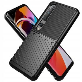   Xiaomi Mi 10 Szilikon Tok Ütésállókivitel Thunder Twill Series Fekete
