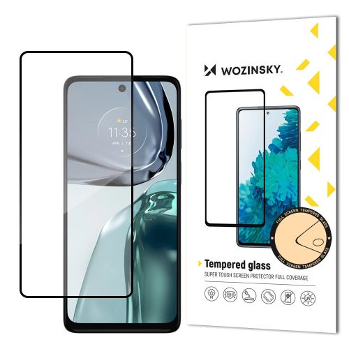 Wozinsky Super Durable Full Glue Tempered Glass Full Screen With Frame Case Friendly Motorola Moto G62 Black