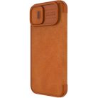 Nillkin Qin Leather Pro Case iPhone 14 Camera Cover Holster Cover Flip Case Brown