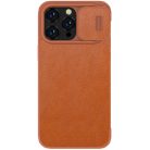 Nillkin Qin Leather Pro Case iPhone 14 Pro Camera Cover Holster Cover Flip Case Brown