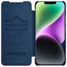 Nillkin Qin Leather Pro Case iPhone 14 Plus Camera Cover Holster Cover Flip Case Blue