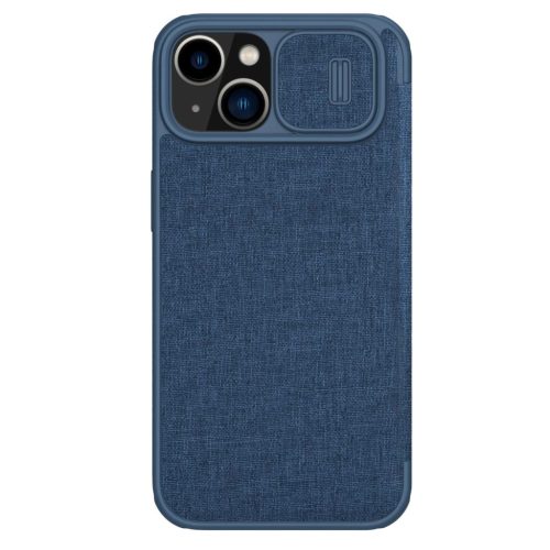 Nillkin Qin Cloth Pro Case Case for iPhone 14 Camera Cover Holster Cover Flip Case Blue