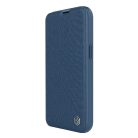 Nillkin Qin Cloth Pro Case Case for iPhone 14 Camera Cover Holster Cover Flip Case Blue