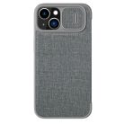 Nillkin Qin Cloth Pro Case Case for iPhone 14 Camera Cover Holster Cover Flip Case Gray