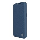 Nillkin Qin Cloth Pro Case Case for iPhone 14 Pro Camera Cover Holster Cover Flip Case Blue