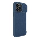 Nillkin Qin Cloth Pro Case Case for iPhone 14 Pro Camera Cover Holster Cover Flip Case Blue