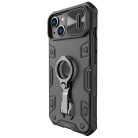 Nillkin CamShield Armor Pro Case iPhone 14 Plus case armored cover with camera cover ring stand black