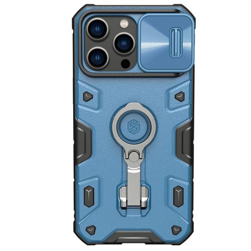 Nillkin CamShield Armor Pro Case iPhone 14 Pro Max armored cover with camera cover ring stand blue