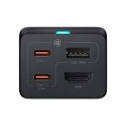 Baseus fast charger GaN5 Pro HUB HDMI 2 x USB-C / USB-A / HDMI 4K 30Hz 1.5m black + USB-C cable - USB-C 100W 40Gb/s (USB4) 1m (CCGP110201)