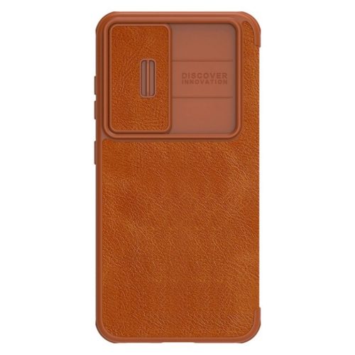 Nillkin Qin Leather Pro Case Case for Samsung Galaxy S23+ Cover with Flip Camera Protector Brown