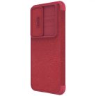 Nillkin Qin Leather Pro Case Case for Samsung Galaxy S23+ Cover with Flip Camera Protector Red