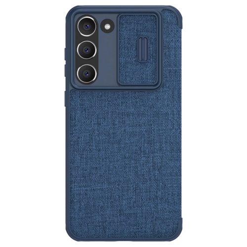 Nillkin Qin Cloth Pro Case Case for Samsung Galaxy S23+ Cover with Flip Camera Protector Blue