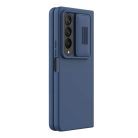 Nillkin CamShield Silky Silicone Case for Samsung Galaxy Z Fold 4 Silicone Cover with Camera Protector Blue