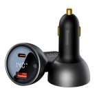 Baseus Digital Display Fast Car Charger USB-A / USB-C PD3.1 140W black + USB-C cable Baseus Superior Series 5A 240W 1m black (CGZX070001)