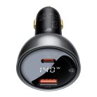 Baseus Digital Display Fast Car Charger USB-A / USB-C PD3.1 140W black + USB-C cable Baseus Superior Series 5A 240W 1m black (CGZX070001)