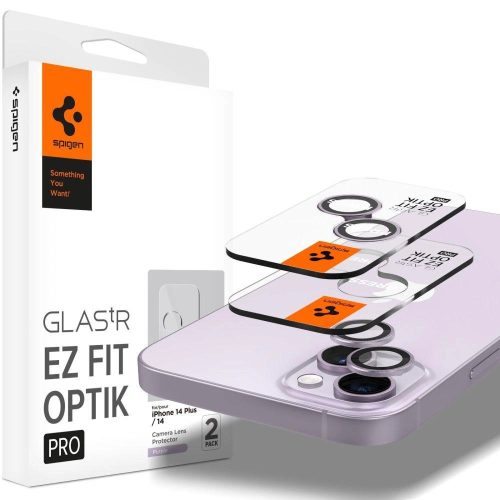 Spigen OPTIK.TR ”EZ FIT” CAMERA PROTECTOR 2-PACK IPHONE 14 / 14 PLUS PURPLE