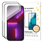 2pcs Full Screen Tempered Glass with Frame Case Friendly Wozinsky Full Glue iPhone 15 Pro - Black