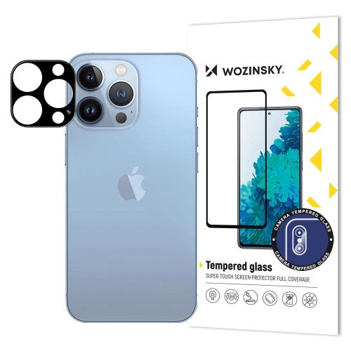 9H tempered glass for iPhone 15 Pro Wozinsky Full Camera Glass - black