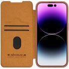 Leather Case with Camera Cover for iPhone 15 Pro Max Nillkin Qin Pro Leather - Brown