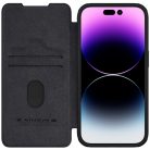 Nillkin Qin Pro Leather Flip Case with Camera Cover for iPhone 15 Pro - Black