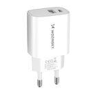 Wozinsky WGWCW USB-A USB-C 20W wall charger - white