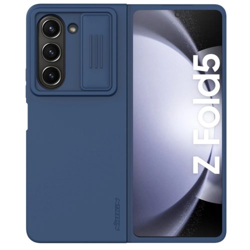 Nillkin CamShield Silky Silicone Case for Samsung Galaxy Z Fold 5 with Camera Protector - Dark Blue