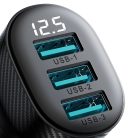 Joyroom JR-CCD03 3.4A car charger with 3x USB-A display - black