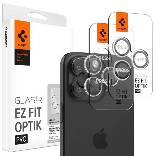 Spigen Glas.tR EZ Fit Optik Pro Camera Cover for iPhone 15 Pro / 15 Pro Max - 2 pcs.