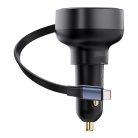 Baseus Enjoyment Pro USB-C (female) / USB-C (male) 60W car charger - black