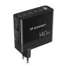 Wozinsky CGWCB 140W GaN wall charger 3 x USB-C / 2 x USB-A - black