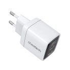 Choetech PD6051 2x USB-C PD 35W GaN wall charger with display - white