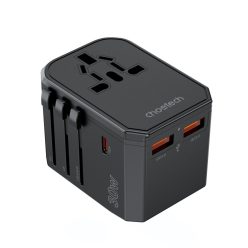   Choetech PD6041 USB-C USB-A PD 30W Travel Charger with 4 Plugs USA EU UK AU - Black