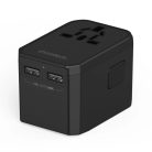 Choetech PD6045 USB-C USB-A 45W GaN Travel Charger with US EU UK AU Plugs - Black