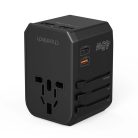 Choetech PD6045 USB-C USB-A 45W GaN Travel Charger with US EU UK AU Plugs - Black