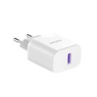 Dudao A20EU USB-A 18W network charger - white + USB-A - micro USB cable