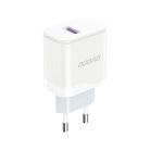 Dudao A20EU USB-A 18W network charger - white + USB-A - USB-C cable