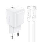 Acefast A73 Mini PD 20W GaN wall charger + USB-C cable - white