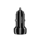 Choetech TC0014 USB-C USB-A PD 60W car charger with LED backlight - black