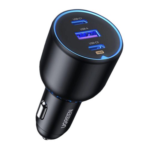 Ugreen CD293 car charger 2x USB-C PD and 1x USB-A 130W - black