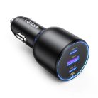 Ugreen CD293 car charger 2x USB-C PD and 1x USB-A 130W - black