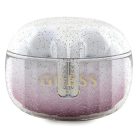 Guess Glitter Gradient TWS Bluetooth headphones + docking station - pink