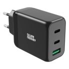 Silver Monkey GaN 65W wall charger 2x USB-C PD 1x USB-A QC 3.0 - black