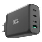 Silver Monkey GaN 130W wall charger 3x USB-C PD 1x USB-A 3.0 QC - black