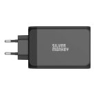 Silver Monkey GaN 130W wall charger 3x USB-C PD 1x USB-A 3.0 QC - black