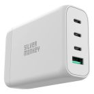 Silver Monkey SMA152 130W GaN charger 3xUSB-C PD USB-A QC 3.0 with detachable power cable - white