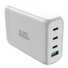 Silver Monkey SMA152 130W GaN charger 3xUSB-C PD USB-A QC 3.0 with detachable power cable - white