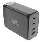 Silver Monkey SMA155 200W GaN charger 3xUSB-C PD USB-A QC 3.0 with detachable power cable - black