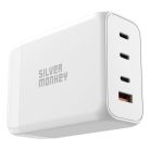 Silver Monkey SMA156 200W GaN charger 3x USB-C PD USB-A QC 3.0 with detachable power cable - white