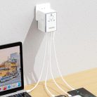 Dudao A65Pro 65W EU / US / JP / AUS / UK travel adapter 2x USB-C 2x USB-A - white